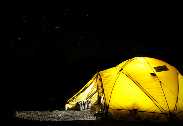 dormir dans une tente