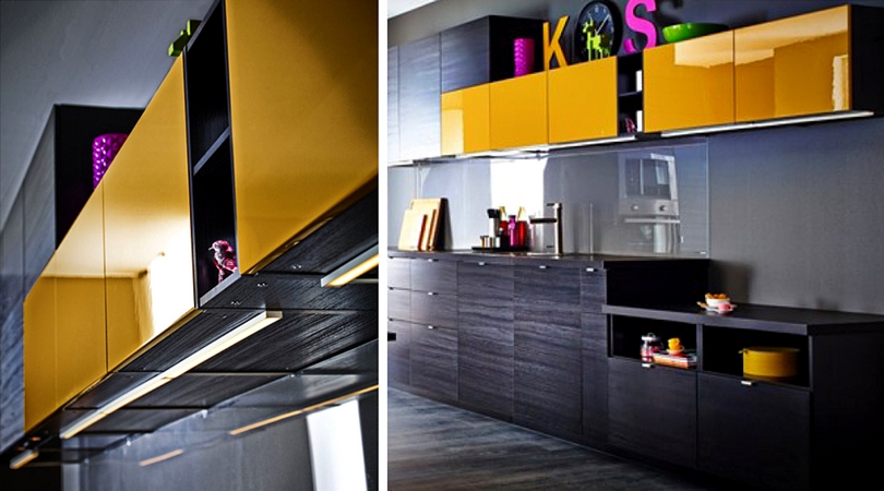 cuisine design noir et couleur vive