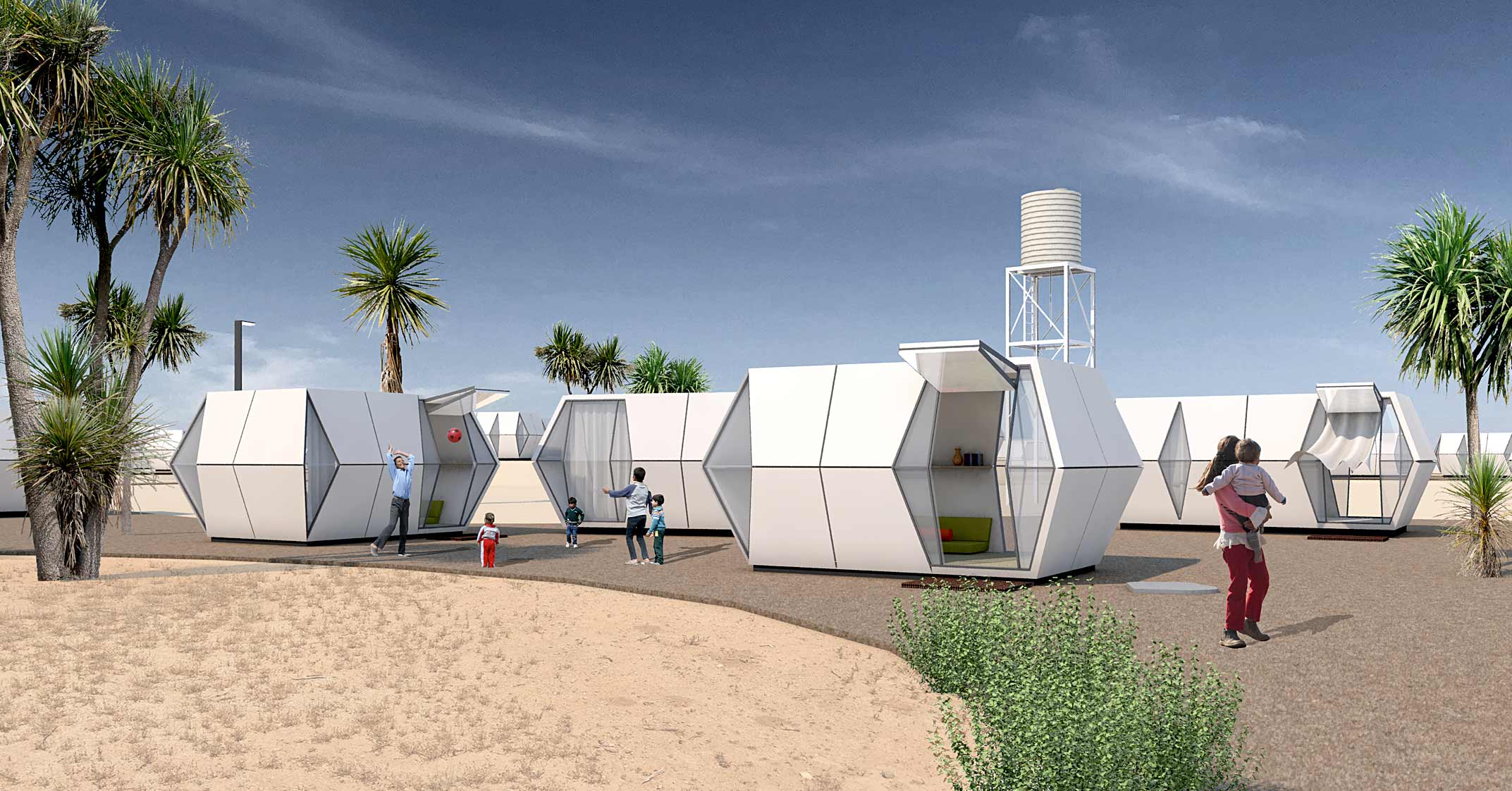 folding pods by Hariri & Hariri Architecture