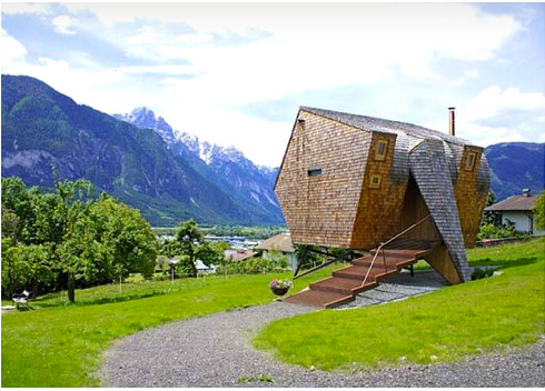 chalet avec architecture originale dans les Alpes