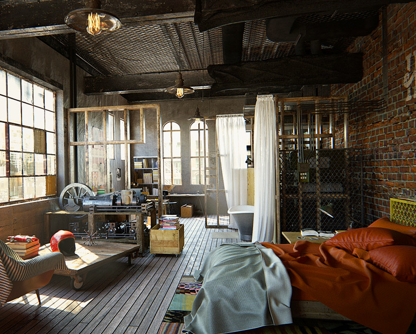 Chambres au style industriel