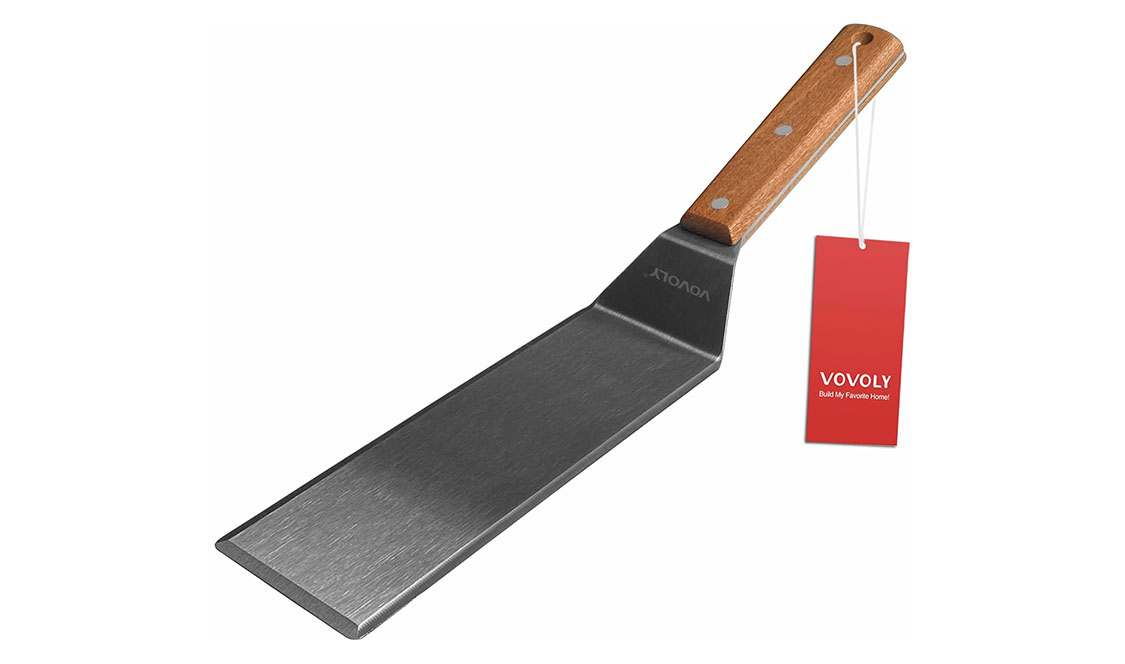 Spatule en acier inoxydable qualité commerciale pour barbecue et cuisine